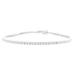 1.20 Carats Stunning Natural Diamond 14K Solid White Gold Bracelet