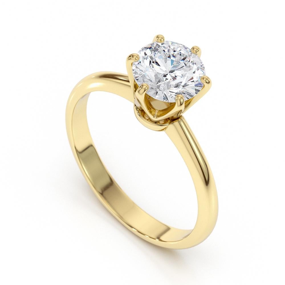 Art Deco 1.20 CT GIA Certified Diamond Classic Solitaire Engagement Ring 18K Yellow Gold
