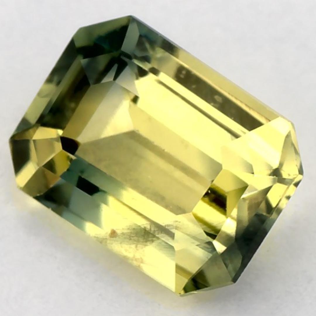 1.20 Ct Green Sapphire Octagon Cut Loose Gemstone (Achteckschliff) im Angebot