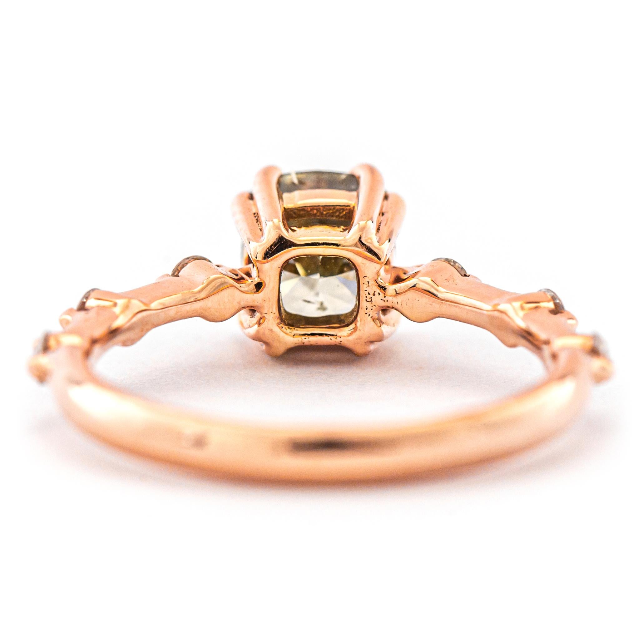 Women's 1.20 ct Natural Fancy Gray Greenish Yellow Diamond Ring