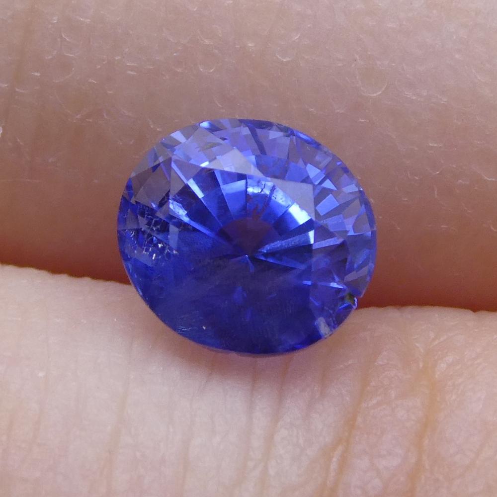 Oval Cut 1.20 Ct Oval Blue Sapphire IGI Certified Unheated For Sale