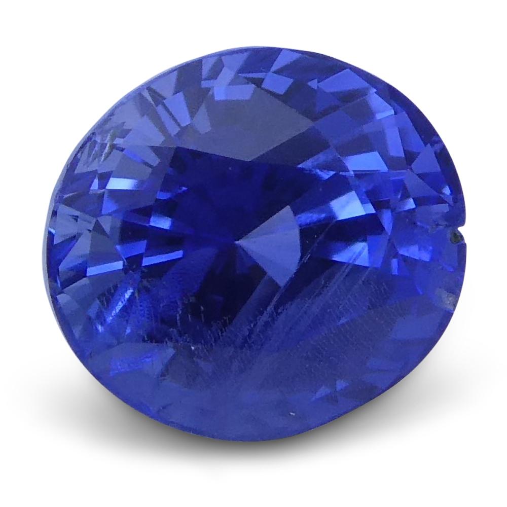 1.20 Ct Oval Blue Sapphire IGI Certified Unheated In New Condition For Sale In Toronto, Ontario