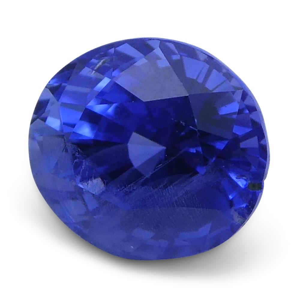 Women's or Men's 1.20 Ct Oval Blue Sapphire IGI Certified Unheated For Sale