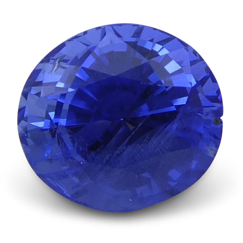 1.20 Ct Oval Blue Sapphire IGI Certified Unheated For Sale 2