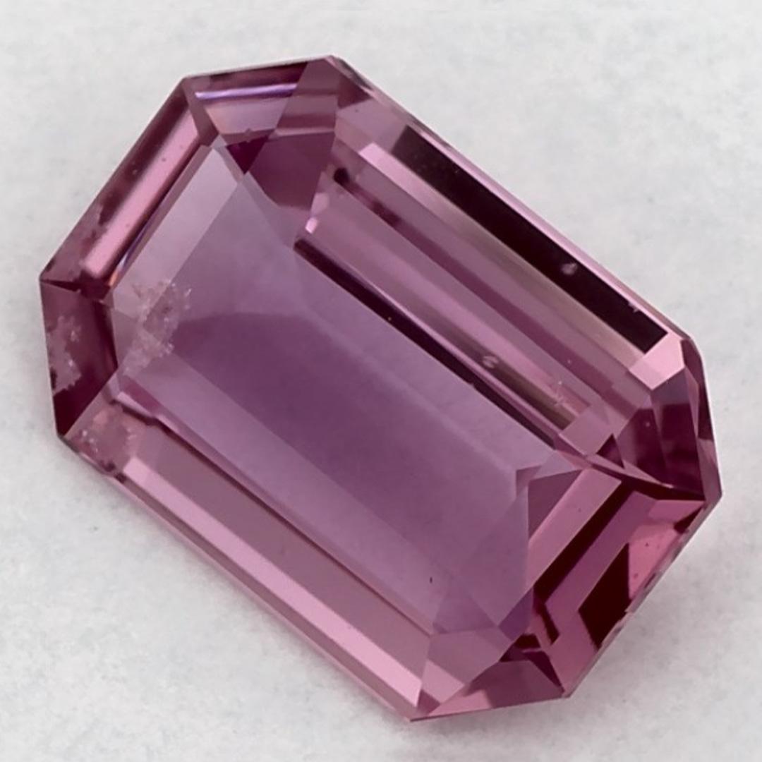 Taille émeraude 1.20 Ct Pink Sapphire Octagon Certified Loose Gemstone (pierre précieuse en vrac certifiée) en vente