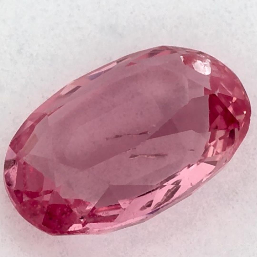 1.20 Karat Rosa Saphir Oval Loser Edelstein im Angebot 3