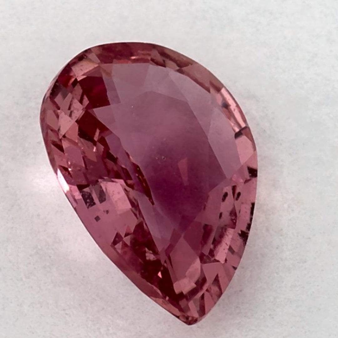 1.20 carati di zaffiro rosa a pera sciolto in vendita 2