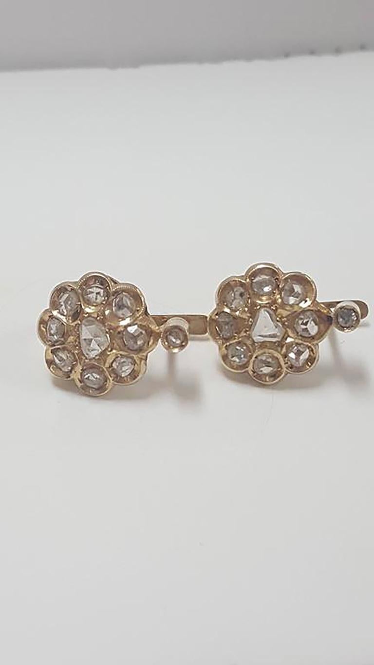 Women's Diamond Antique Cluster Earrings  1.20 Karat For Sale