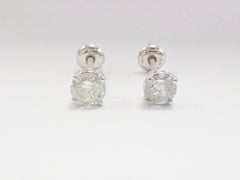 1,20 Karat runde Diamant-Ohrstecker aus 14K Weißgold