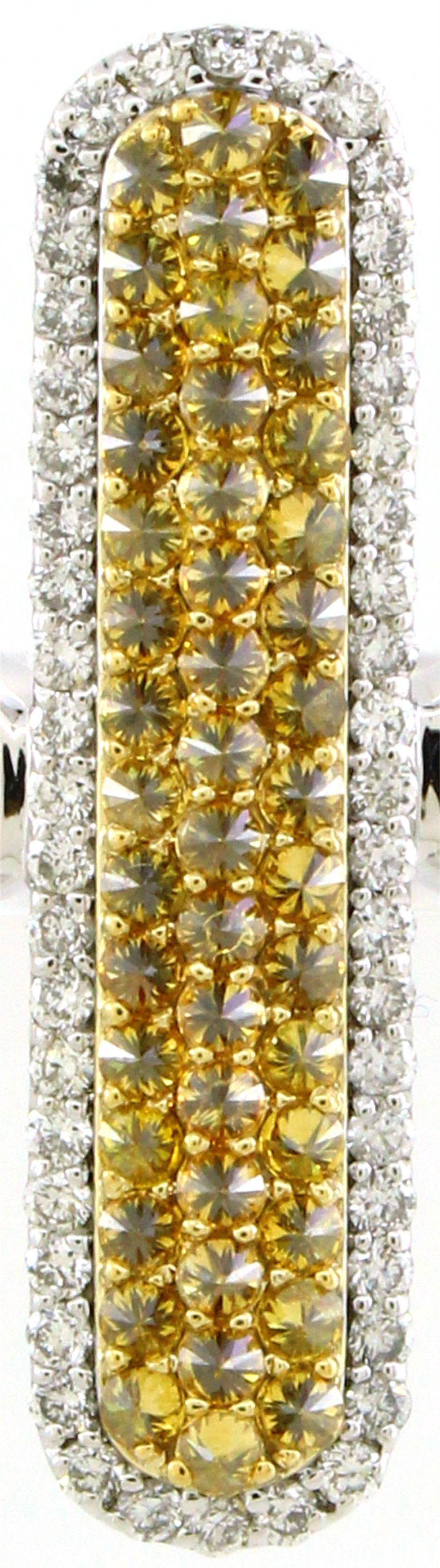 Modern 1.20 cts of Yellow and White color Diamond Ring For Sale