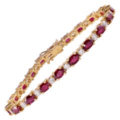 12.0 CTW Ruby and 2.50 CTW Diamond 18k Line Bracelet