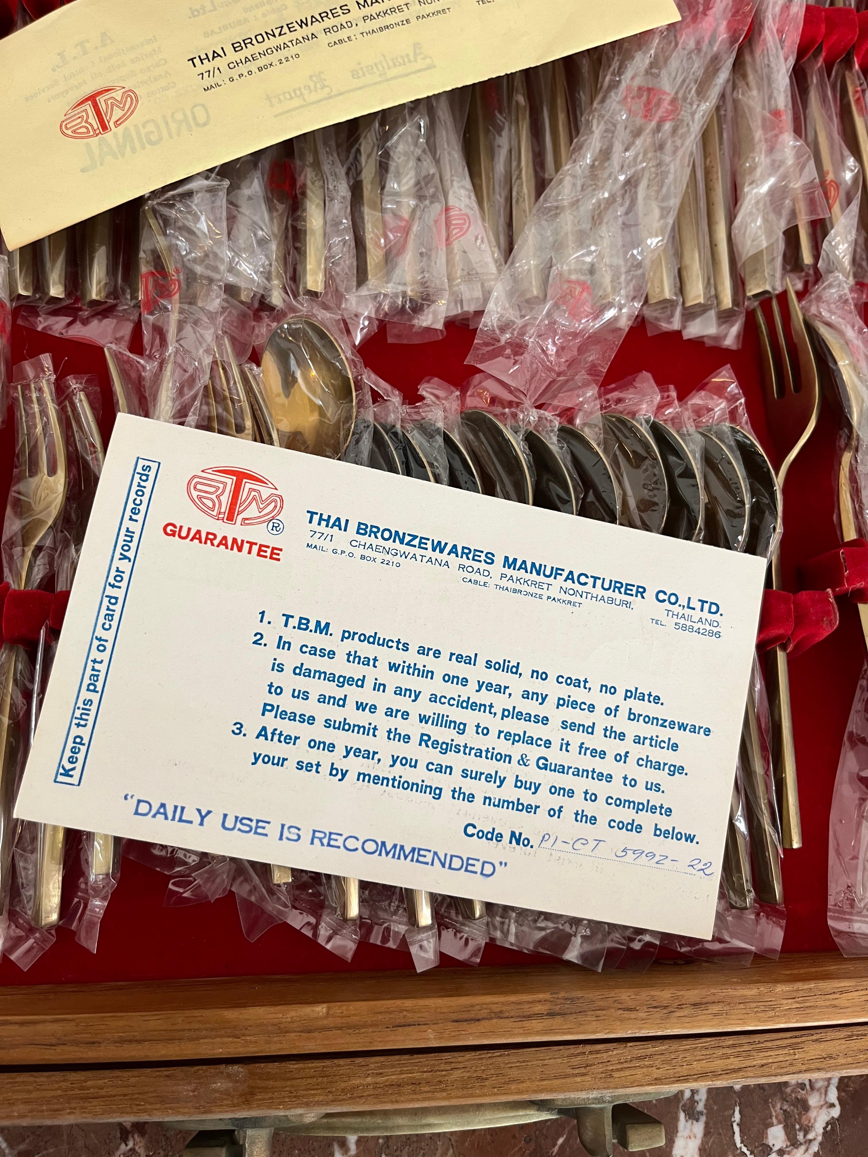 120-Piece Oriental Brass Cutlery Set, 1977 For Sale 2