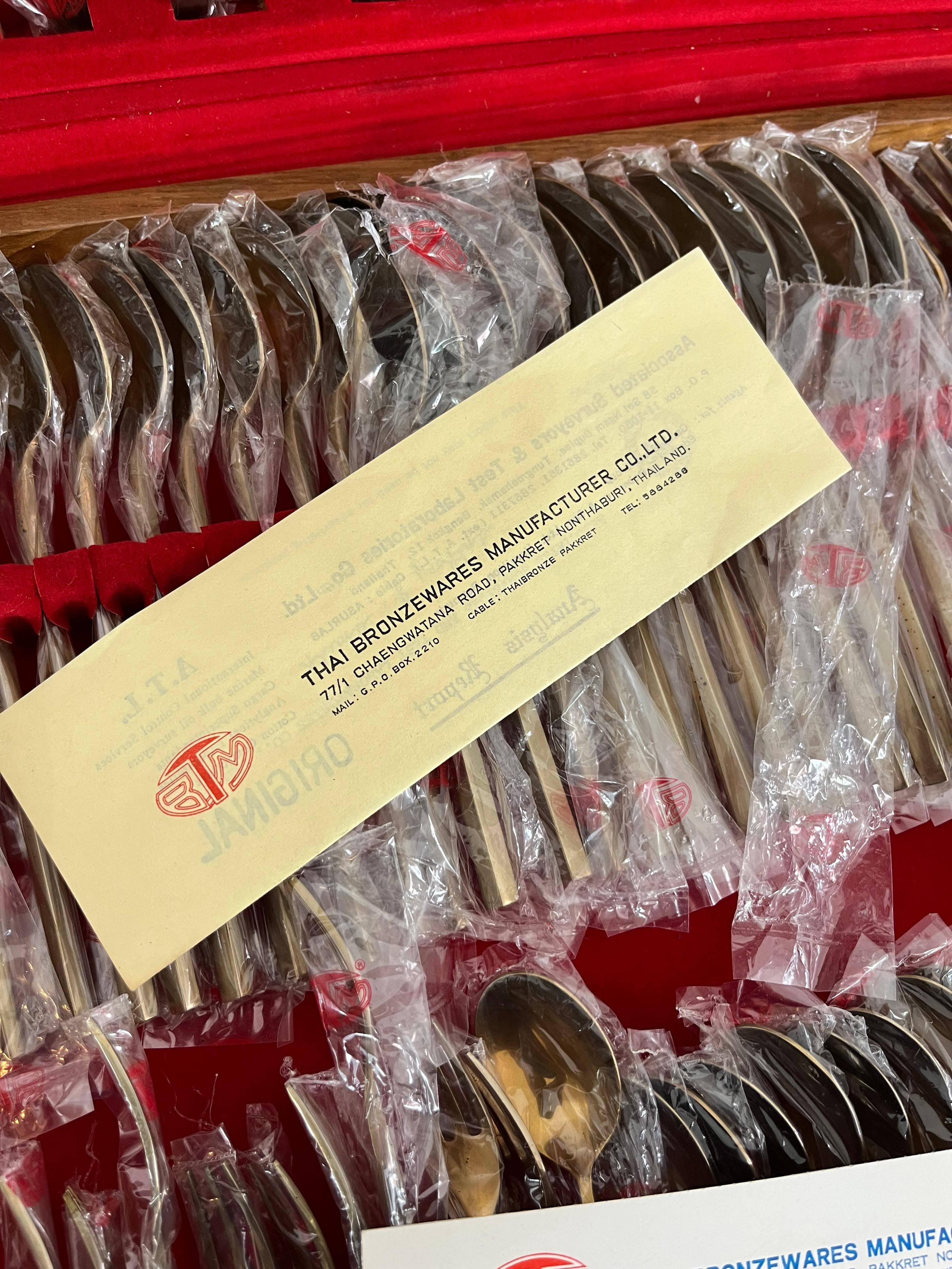 120-Piece Oriental Brass Cutlery Set, 1977 For Sale 3