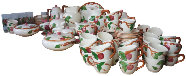 120 Piece Vintage Franciscan Apple Pattern Dinnerware Hand Painted USA  England