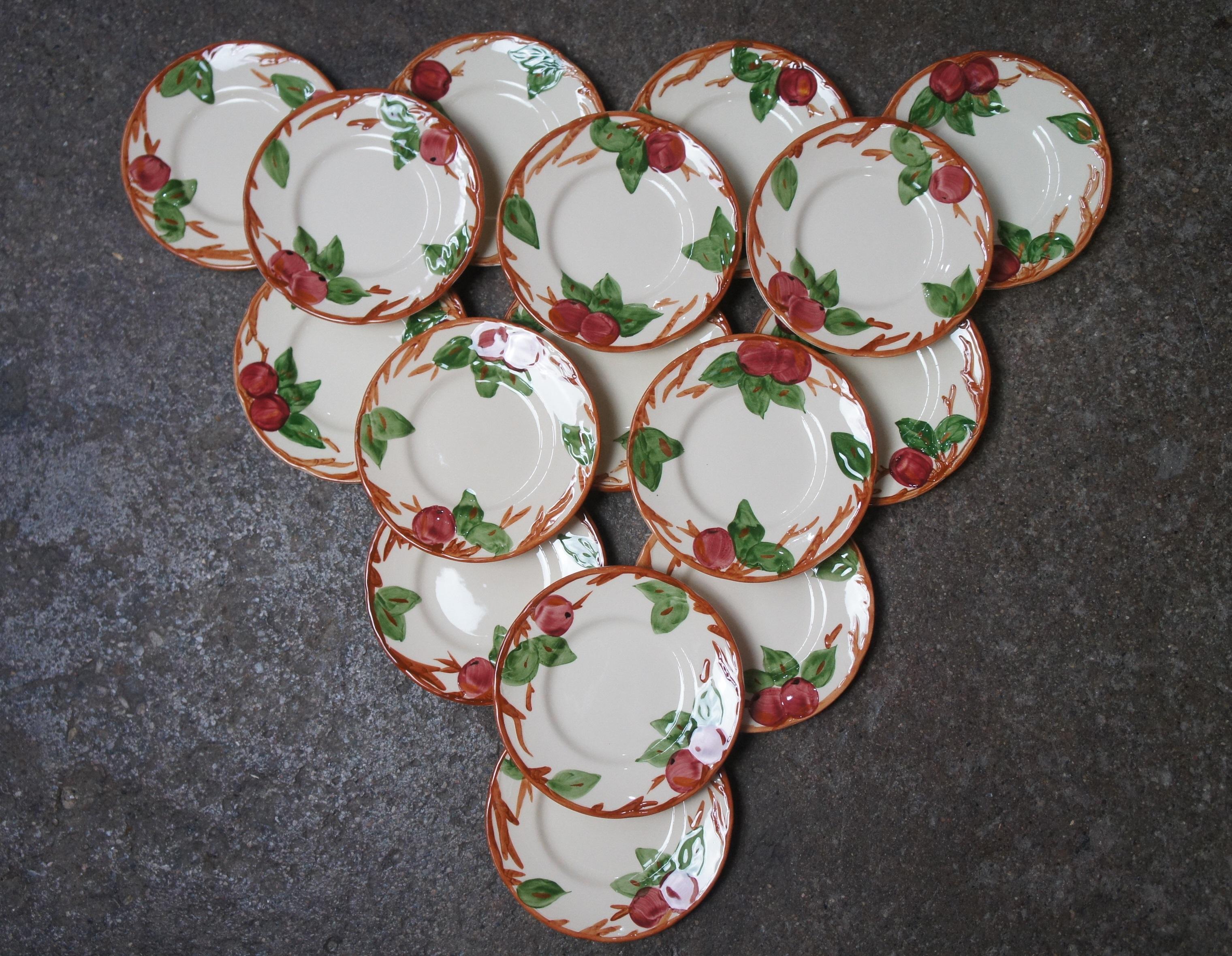 Country 120 Piece Vintage Franciscan Apple Pattern Dinnerware Hand Painted USA England For Sale