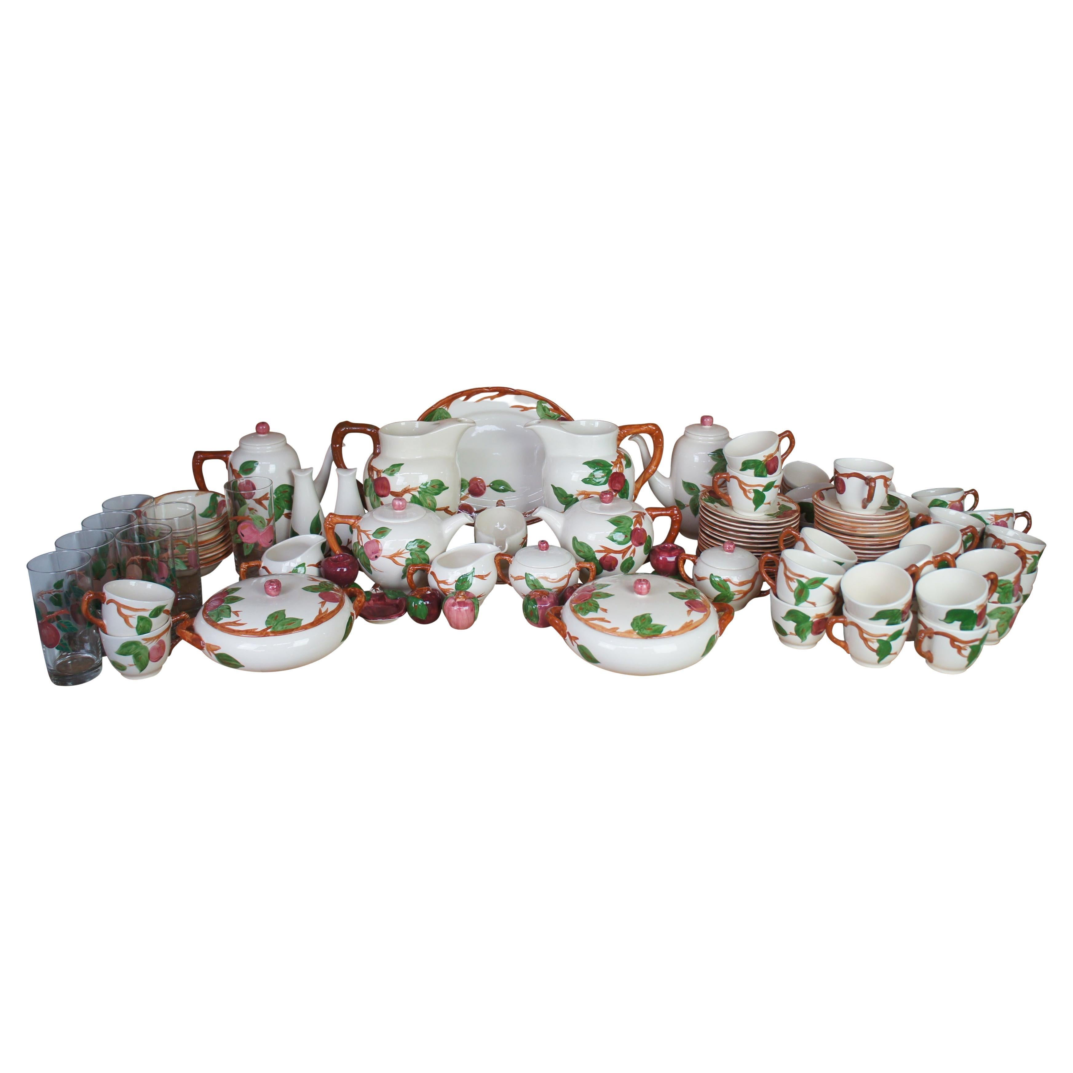 120 Piece Vintage Franciscan Apple Pattern Dinnerware Hand Painted USA England For Sale at 1stDibs franciscan apple dishes value franciscan apple dishes for sale country apple dinnerware