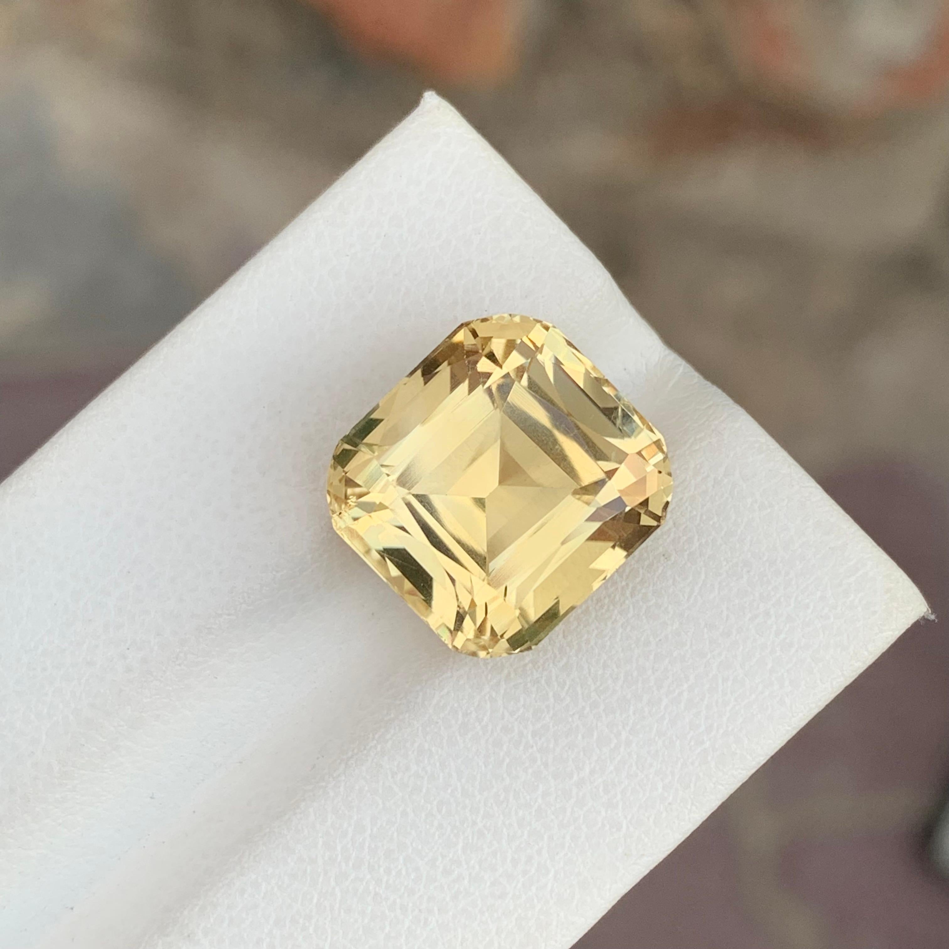 12,00 Karat natürliche lose gelbe Citrin Quadrat Form Edelstein für Halskette für Damen oder Herren im Angebot