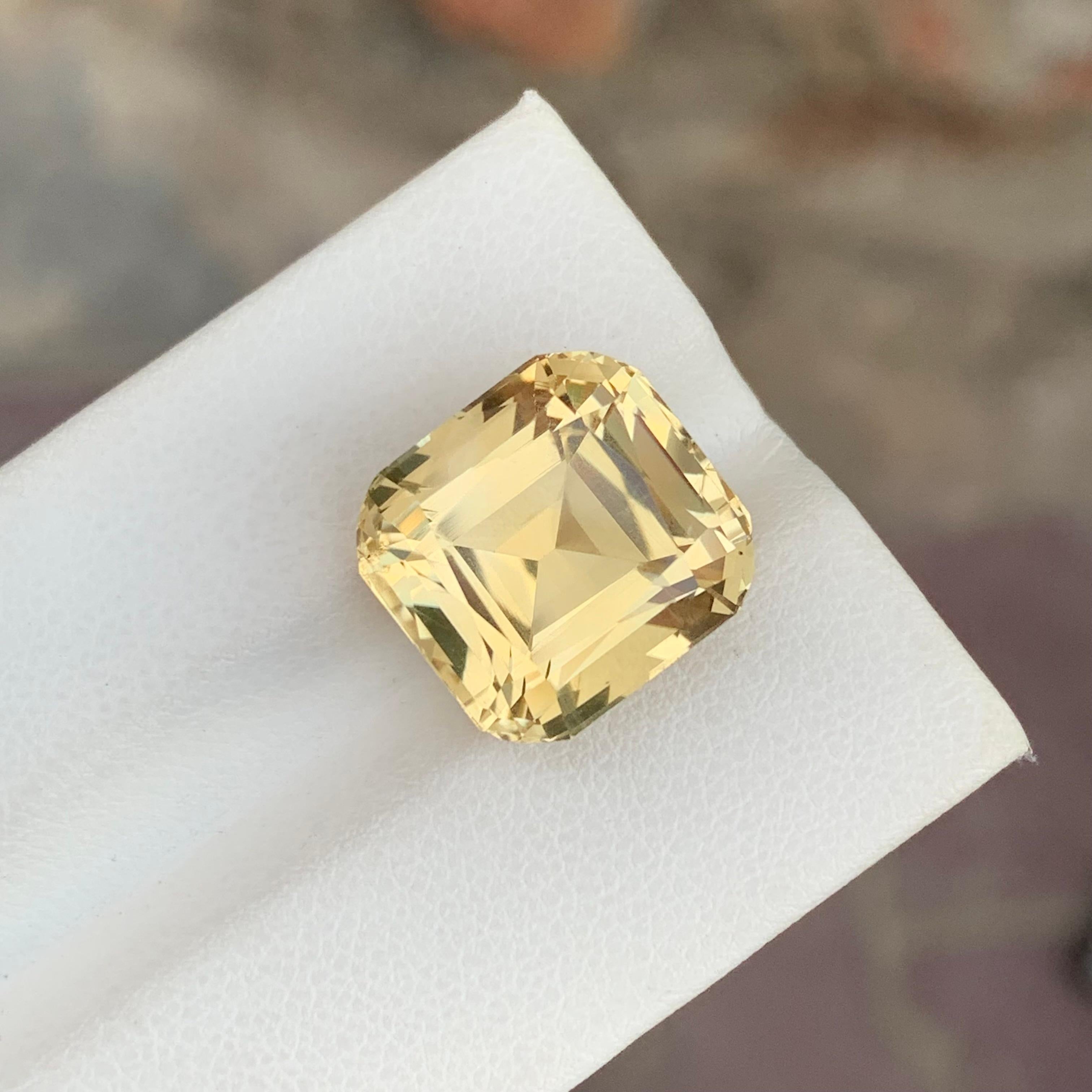 12,00 Karat natürliche lose gelbe Citrin Quadrat Form Edelstein für Halskette im Angebot 1