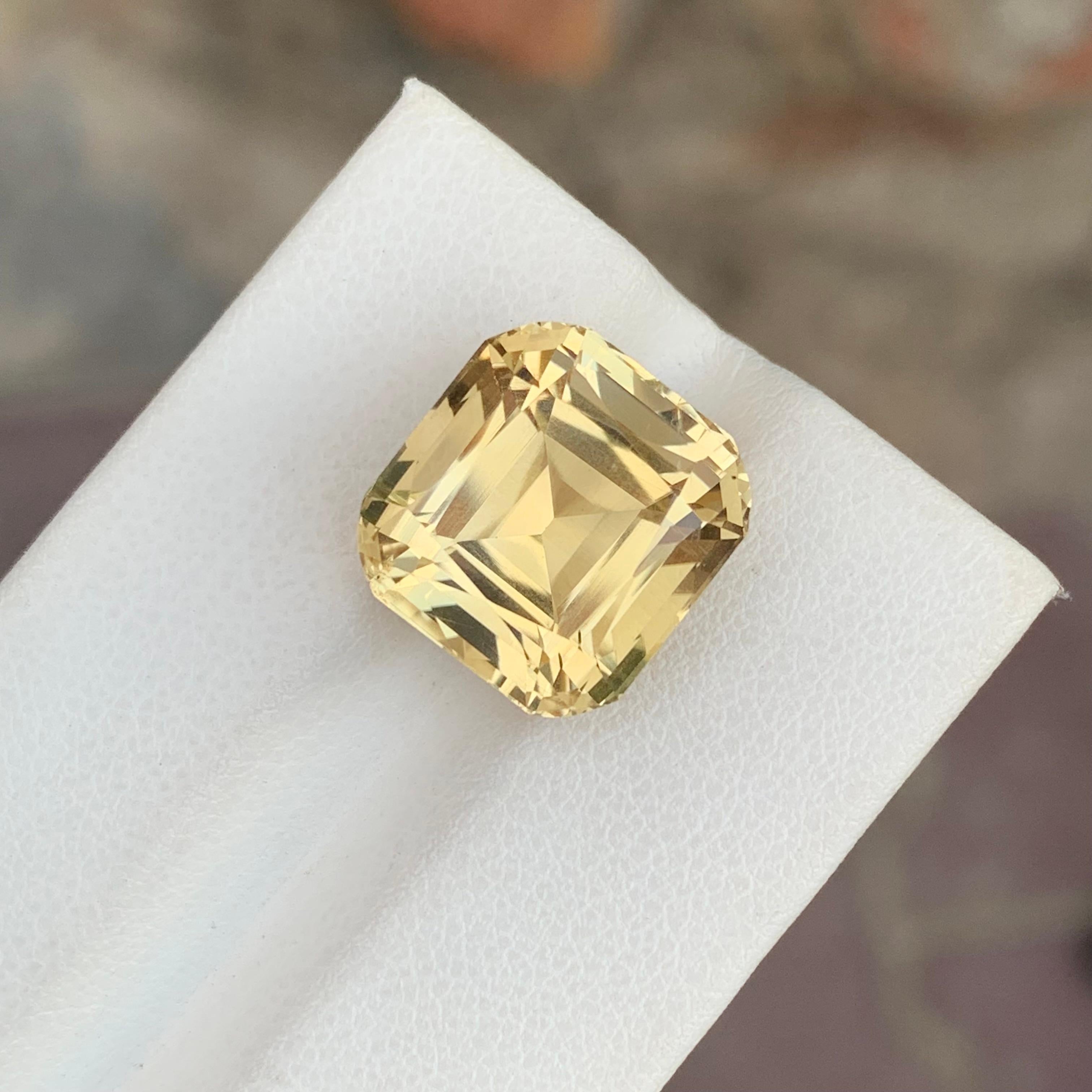 12,00 Karat natürliche lose gelbe Citrin Quadrat Form Edelstein für Halskette im Angebot 2