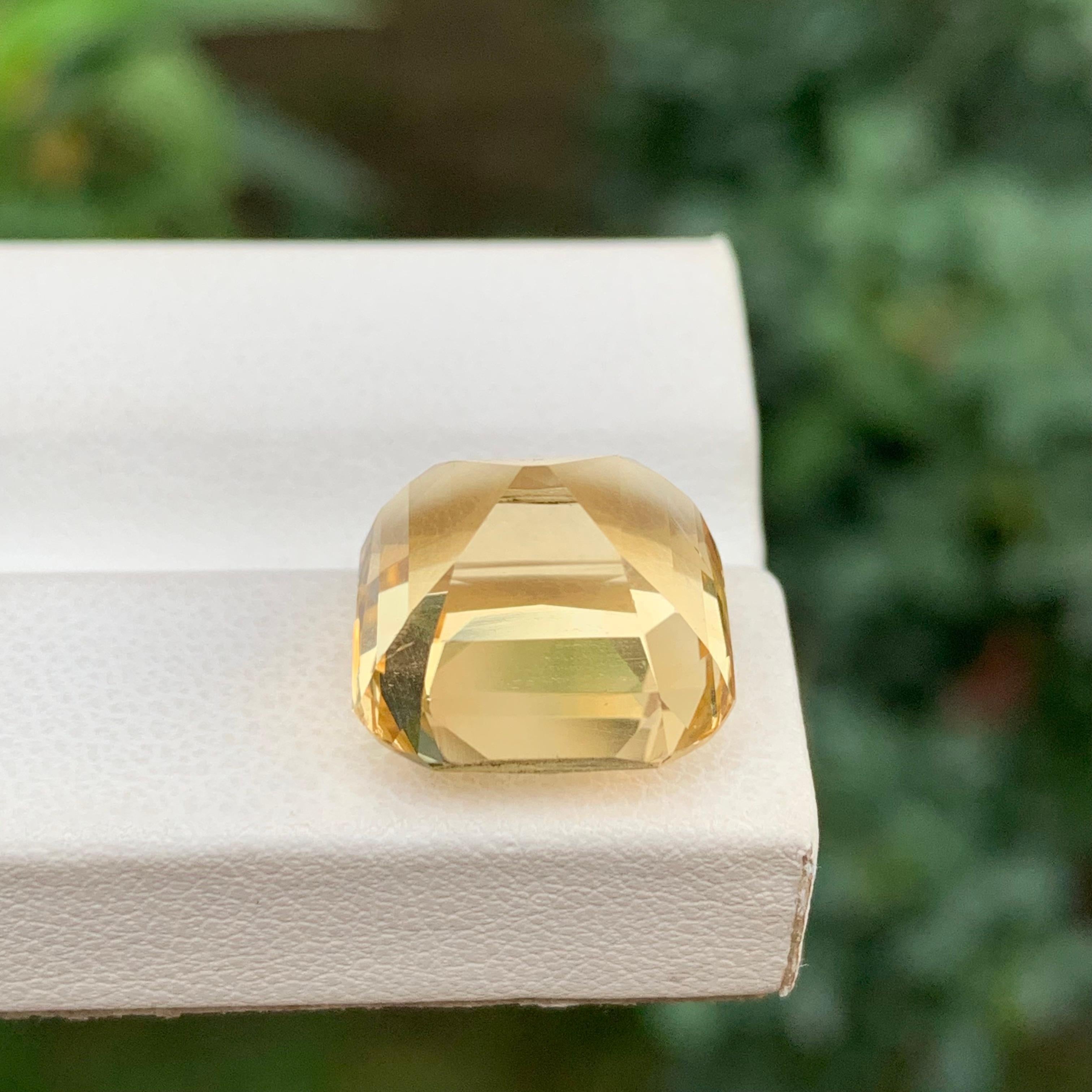 12,00 Karat natürliche lose gelbe Citrin Quadrat Form Edelstein für Halskette im Angebot 3