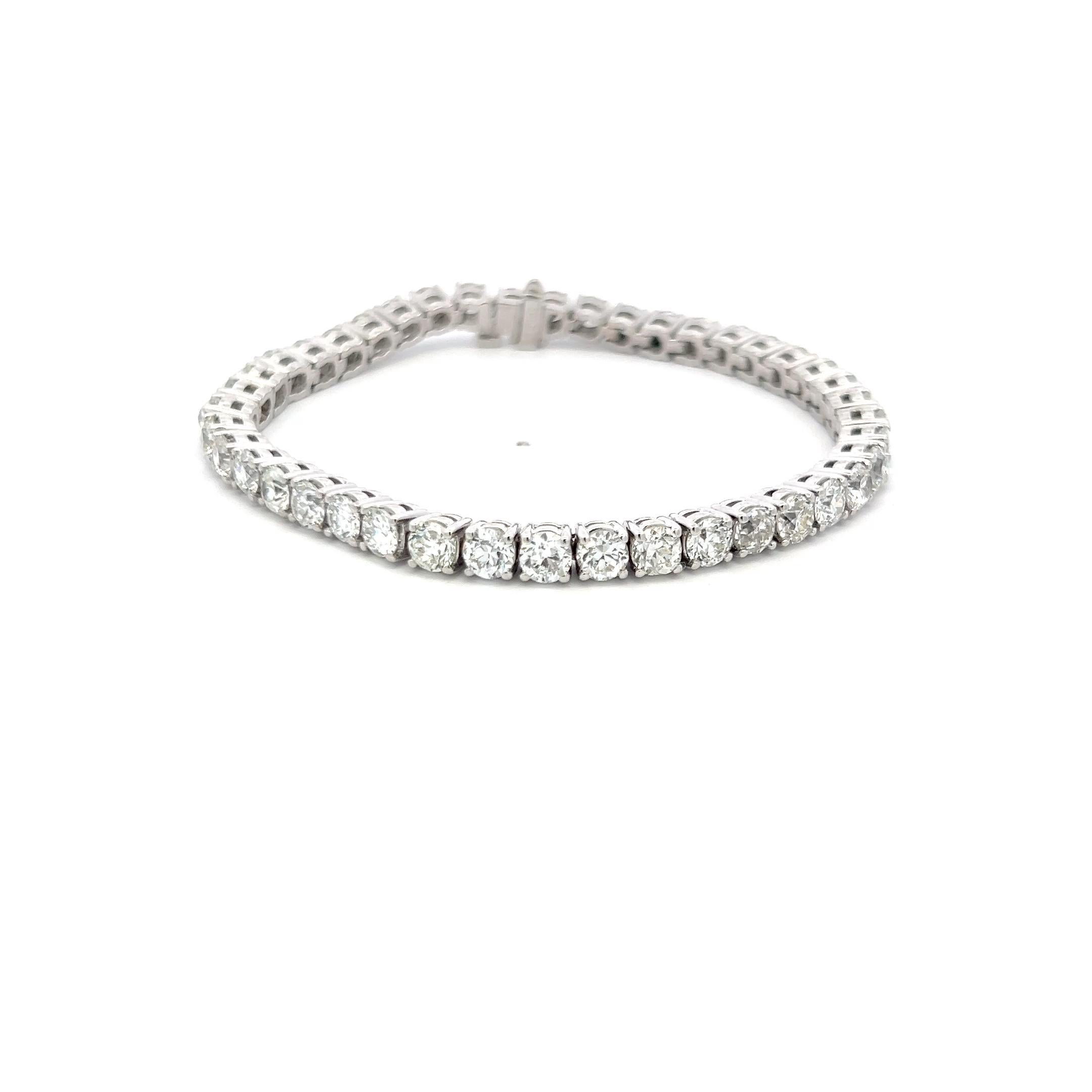 De las mujeres 12,00 Quilates Diamante Redondo Brillante I VS Pulsera Tenis Platino