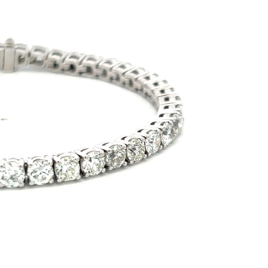 Bracciale da tennis con diamanti tondi brillanti I VS da 12,00 ct in platino in vendita 1