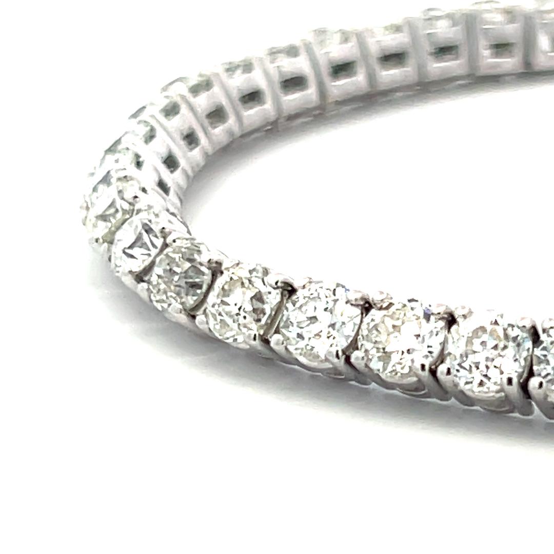 Bracciale da tennis con diamanti tondi brillanti I VS da 12,00 ct in platino in vendita 3