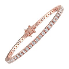 12.00Ct Round Cut GH-SI Natural Diamond Classic Tennis Bracelet 4 Prong 14K Gold