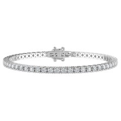 12.00Ct Rundschliff GH-SI Natürlicher Diamant Classic Tennis Armband 4 Zacken 14K Gold