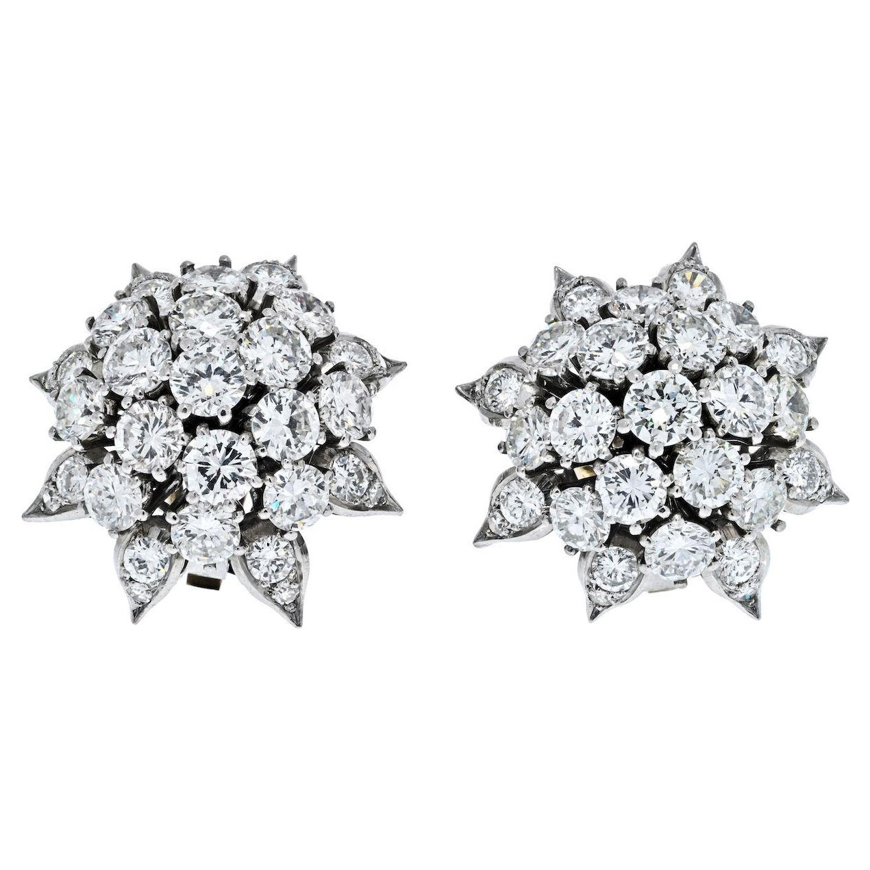 12.00ctw Dimond Burst Cluster Ohrringe Platin