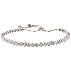 1201 Carat Total Diamond Adjustable Bracelet in 14 Karat White Gold