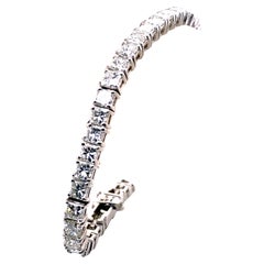 Bracelet tennis en or avec diamants taille princesse de 12,02 carats, serti à 4 griffes