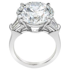 12.03 Carat Round Brilliant Diamond Ring Brilliant White 18K Gold Diamond Ring