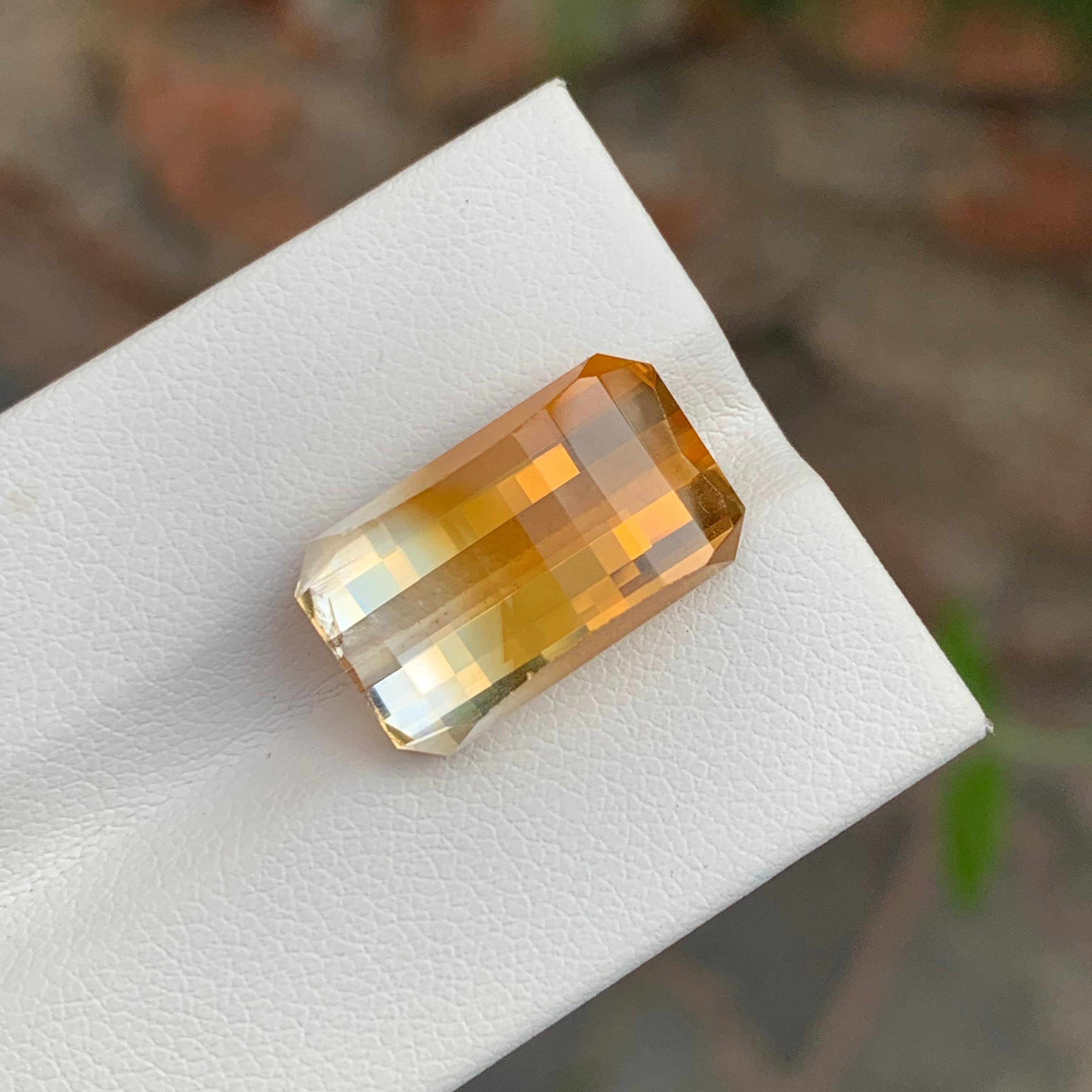 Arts and Crafts 12,05 Carati Nature Sciolto Bi Colore Citrino Pixel Cut Gemma dal Brasile in vendita