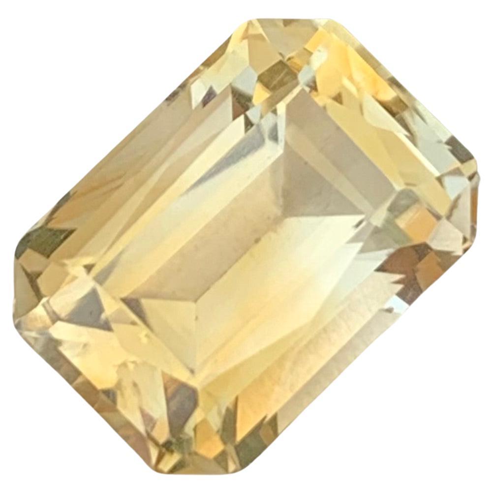12.05 Carat Natural Loose Yellow Citrine Emerald Shape Gem For Jewellery