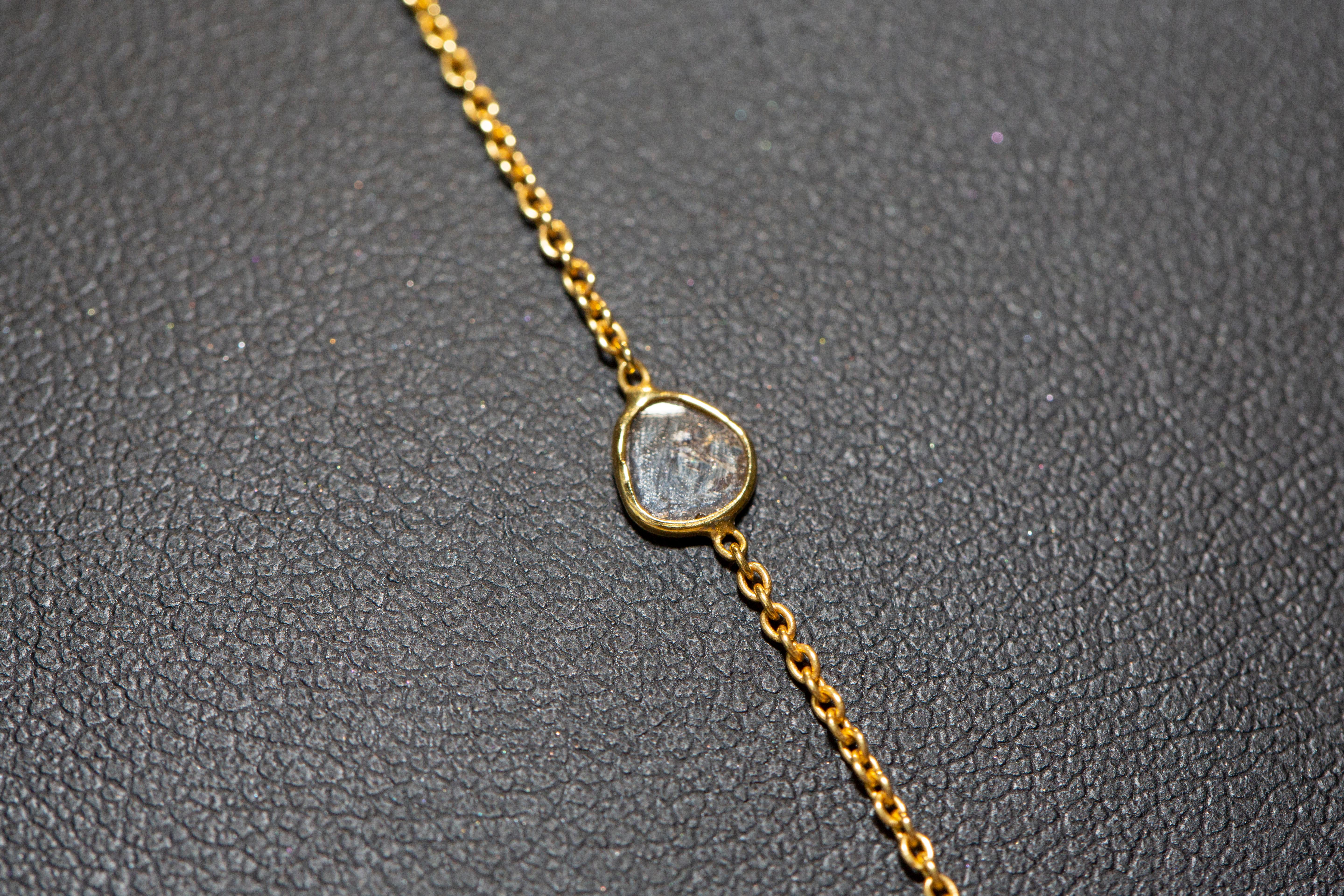 12.07 Carat Sapphire Diamond Rose Cut 18 KT Yellow Gold Pendant Necklace For Sale 2