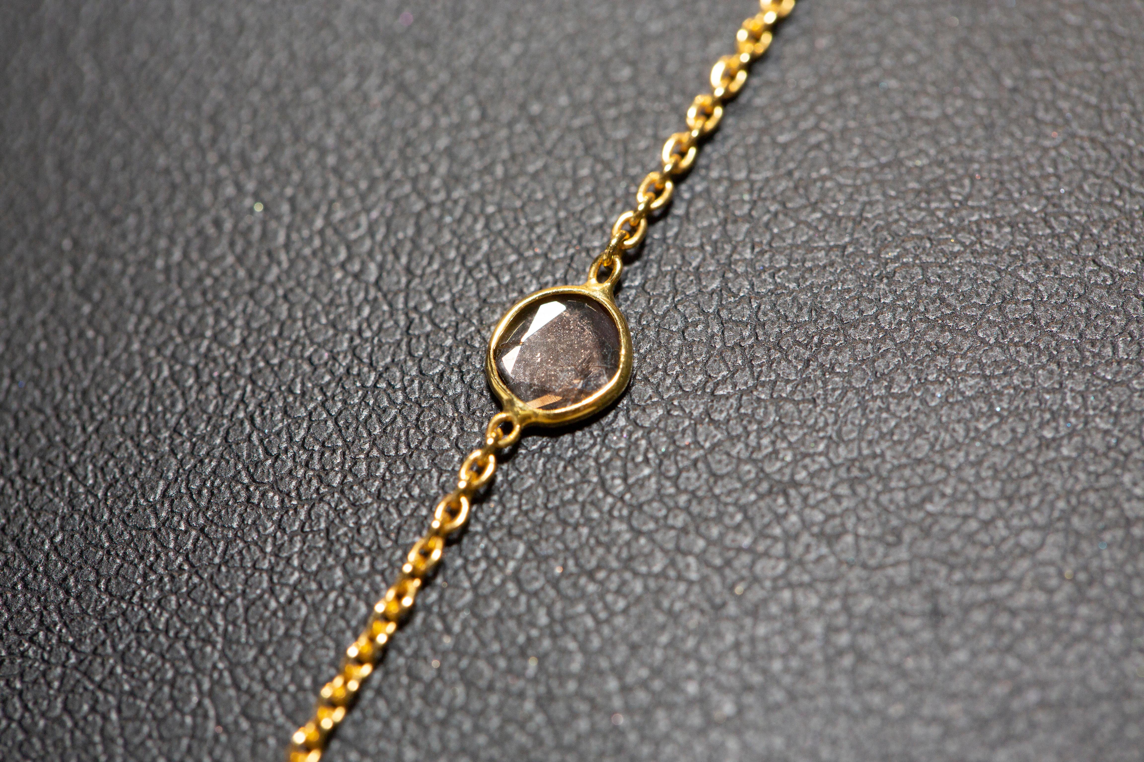 12.07 Carat Sapphire Diamond Rose Cut 18 KT Yellow Gold Pendant Necklace For Sale 3