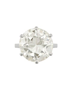 12.08 Carat Round Brilliant Statement Brilliant White 18K Gold Diamond Ring