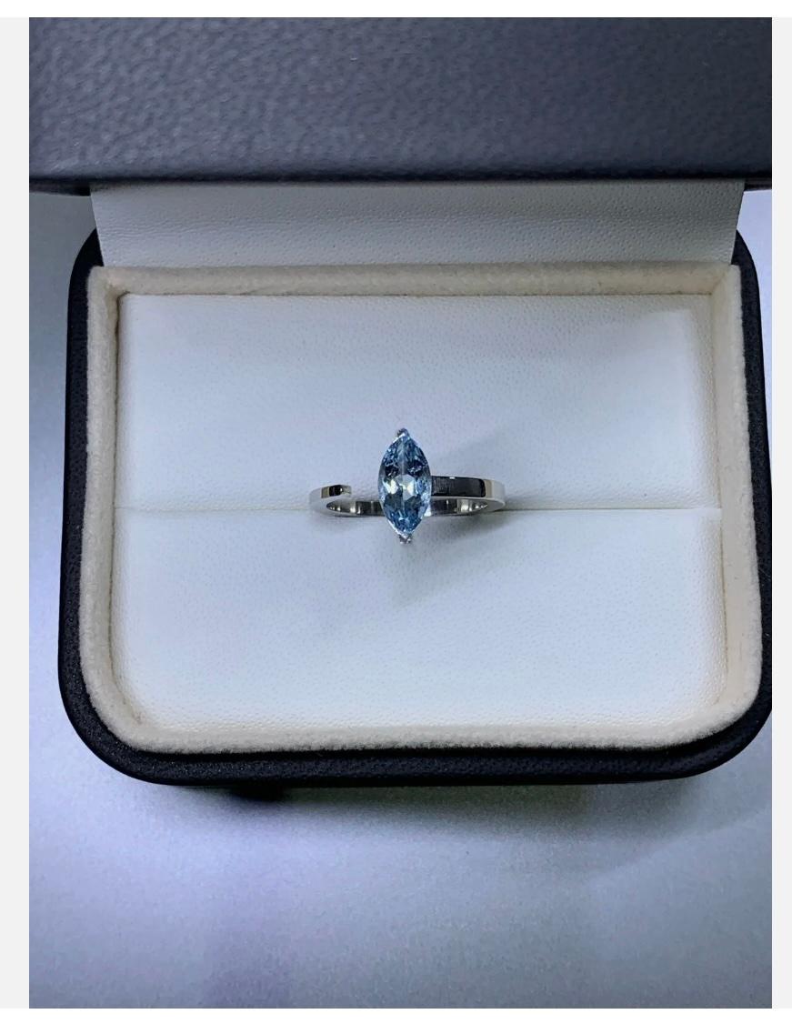 1.20ct Aquamarine marquise chunky solitaire engagement ring in platinum
Beautiful aquamarine light blue gemstone natural untreated marquise shape in platinum.

Large aquamarine gemstone engagement ring.

Aquamarine total weight 1.20ct.

Bespoke semi