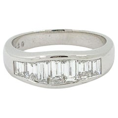 1.20Ct Baguette Diamond Wedding Band Ring in 18K White Gold