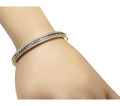 Brazalete de oro con diamante de 1,20 ct y rubí de 1,20 ct