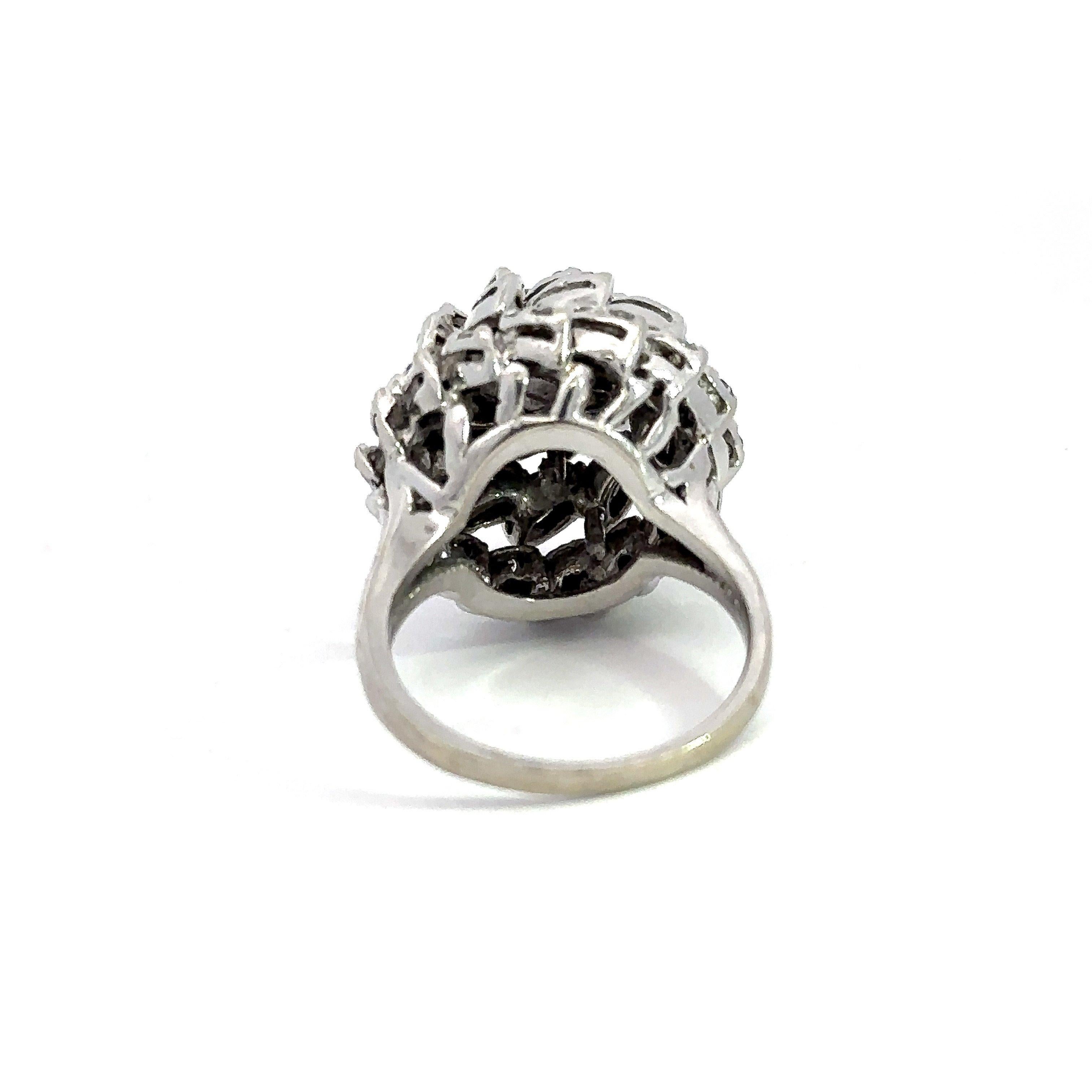 1,20CT Diamant 14K Gold Vintage Cocktail-Ring mit Diamant im Angebot 6