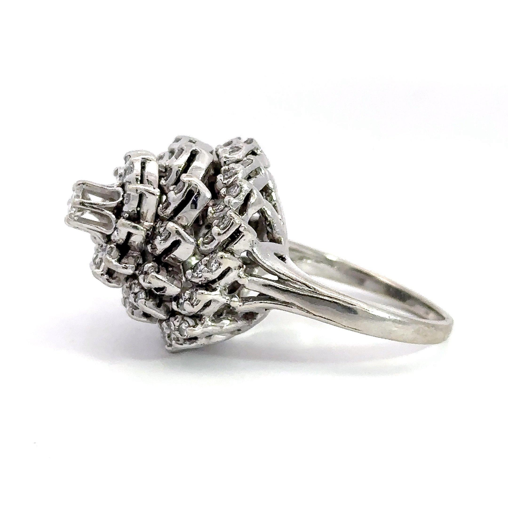 1,20CT Diamant 14K Gold Vintage Cocktail-Ring mit Diamant im Angebot 7