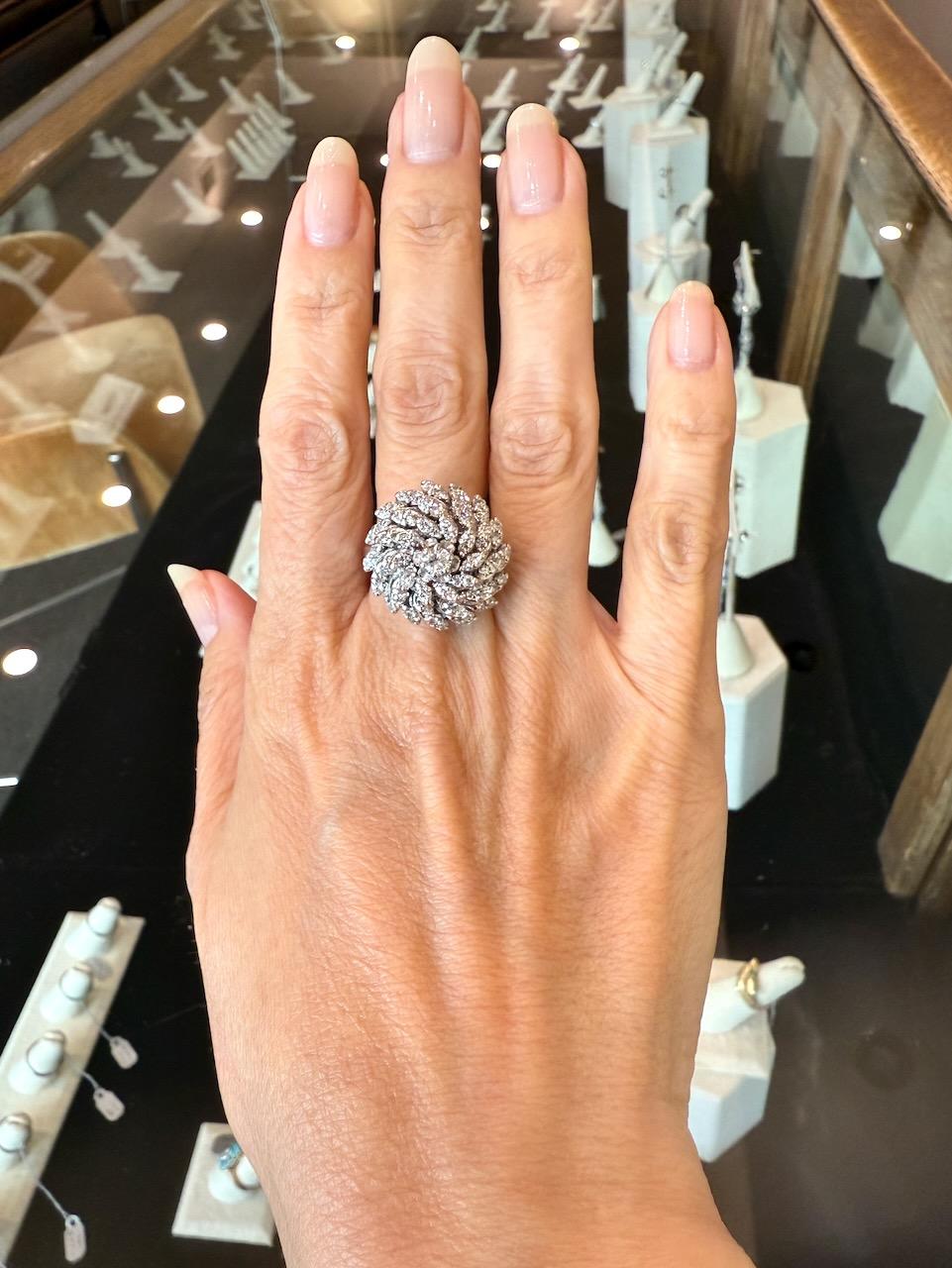 1,20CT Diamant 14K Gold Vintage Cocktail-Ring mit Diamant im Zustand „Gut“ im Angebot in Los Angeles, CA