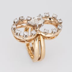 1.20ct Diamond 8 Ring Vintage 14k Yellow Gold Cocktail Jewelry Estate