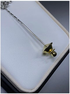 1.20ct Diamond and emerald elephant pin badge 18ct white yellow gold 5.9g