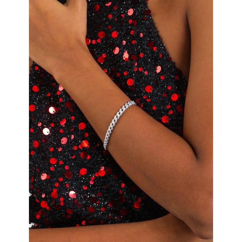 Moderno Bracciale a catena cubano con diamanti da 1,20 carati in vendita