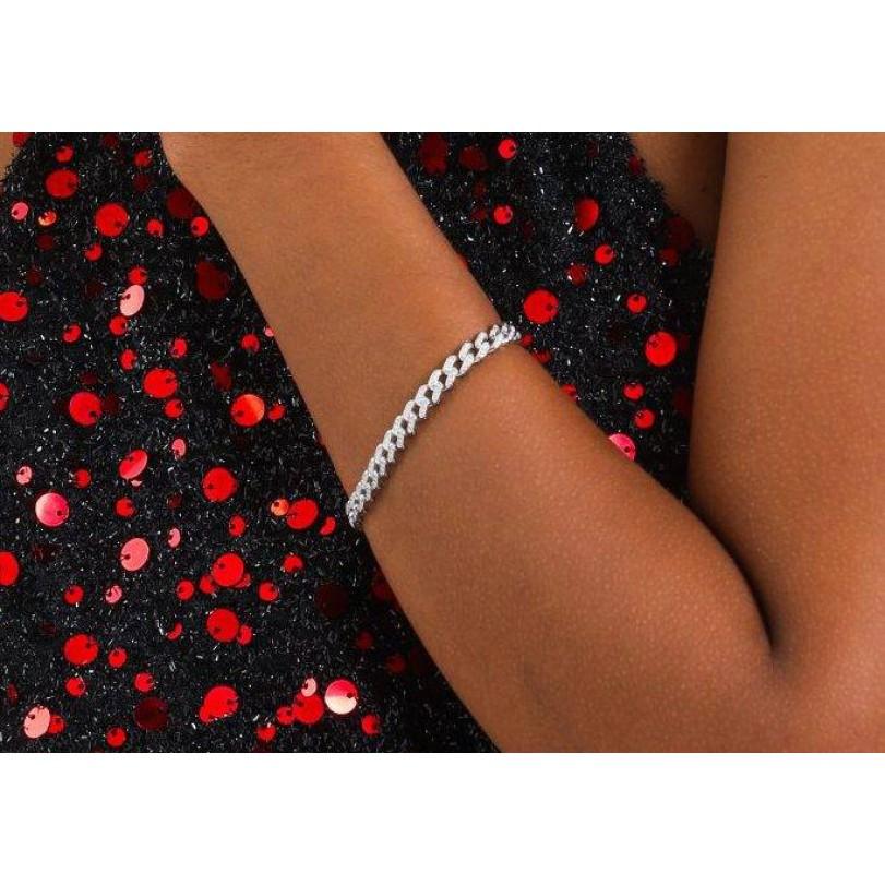 Donna Bracciale a catena cubano con diamanti da 1,20 carati in vendita