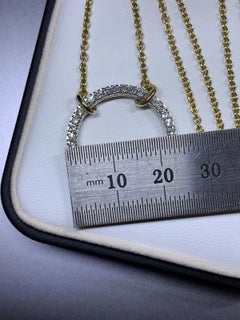 1.20ct Diamond large chunky eternity circle round shaped pendant necklace in 18c