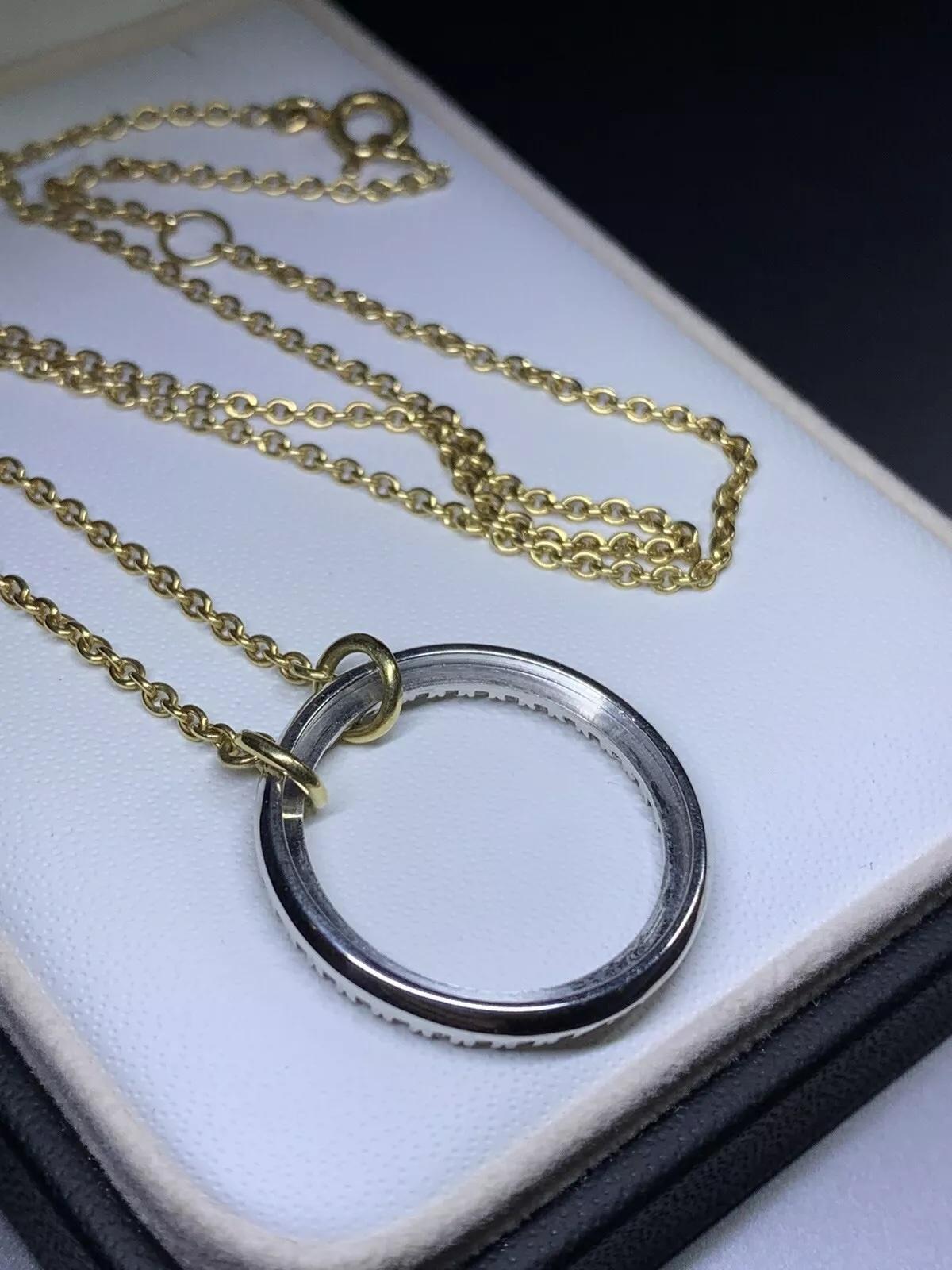 da uomo o donna Collana con ciondolo a forma di cerchio per l'eternità di 1,20 carati con diamante grande e grosso in 18c in vendita